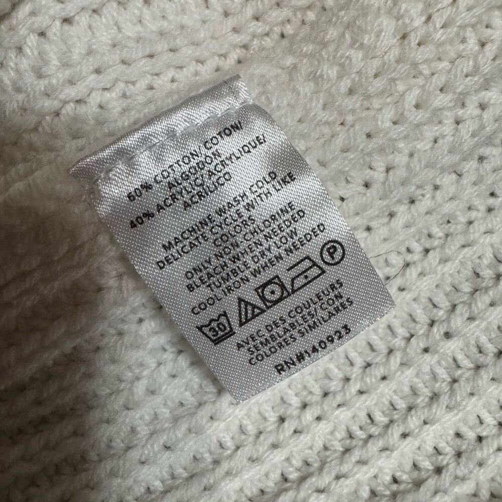 Loft tipped ribbed sweater jacket cream‎ navy blue trim  xxs - Picture 9 of 11